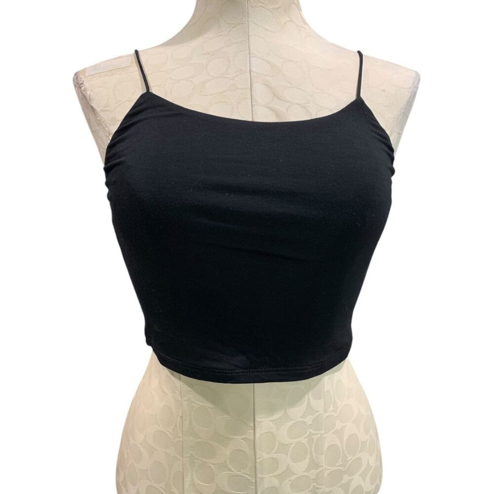 Medium Fashion Nova Womens New Black Kiki Crop Cami Top